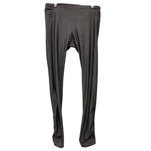 Athleta Gray Herringbone Leggings Women's Small High Rise Ruched Ankle Yoga